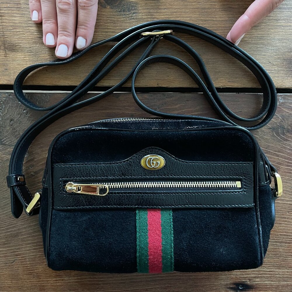 Gucci Suede Mini Ophidia Crossbody Bag - Great Condition